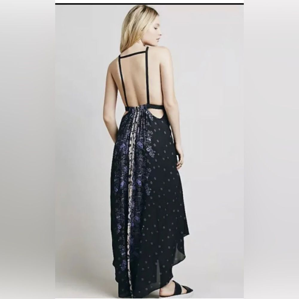 FP Caught in the Moment Printed Cutout Maxi Dress